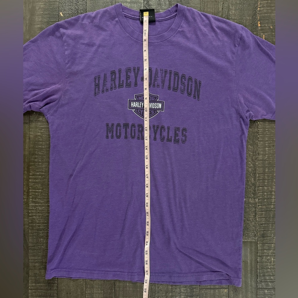 Harley Davidson Purple Graphic Tee Virginia Beach Y2K Motorcycle Biker Shirt - Picture 9 of 9
